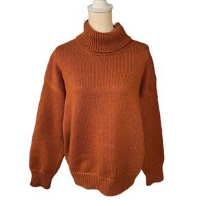 Mansur Gavriel Heavy Knit Women's Merino Wool Turtleneck Sweater Size M